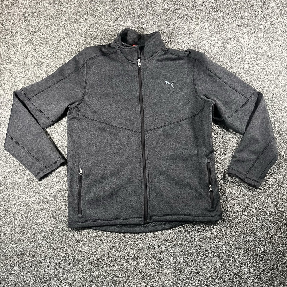 Puma Full Zip Performance Jacket Charcoal Gray Men's Large